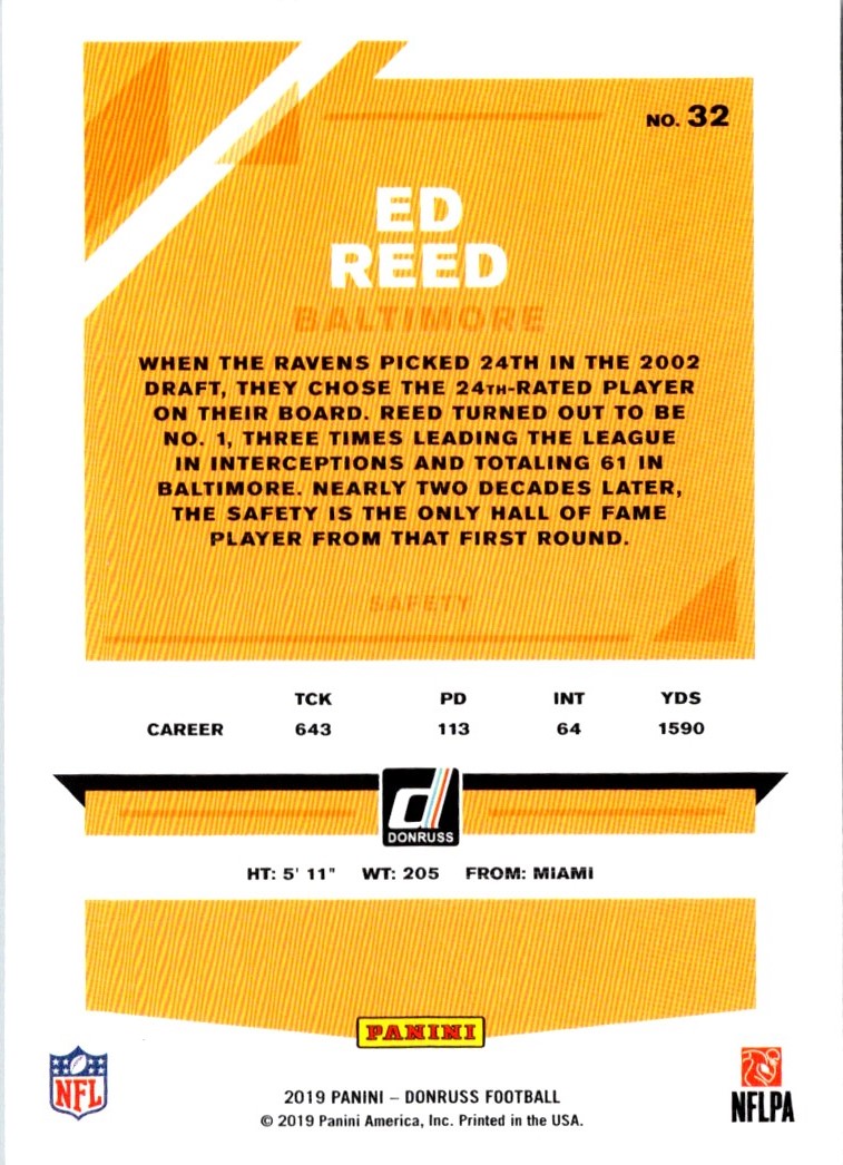 2019 Donruss Ed Reed