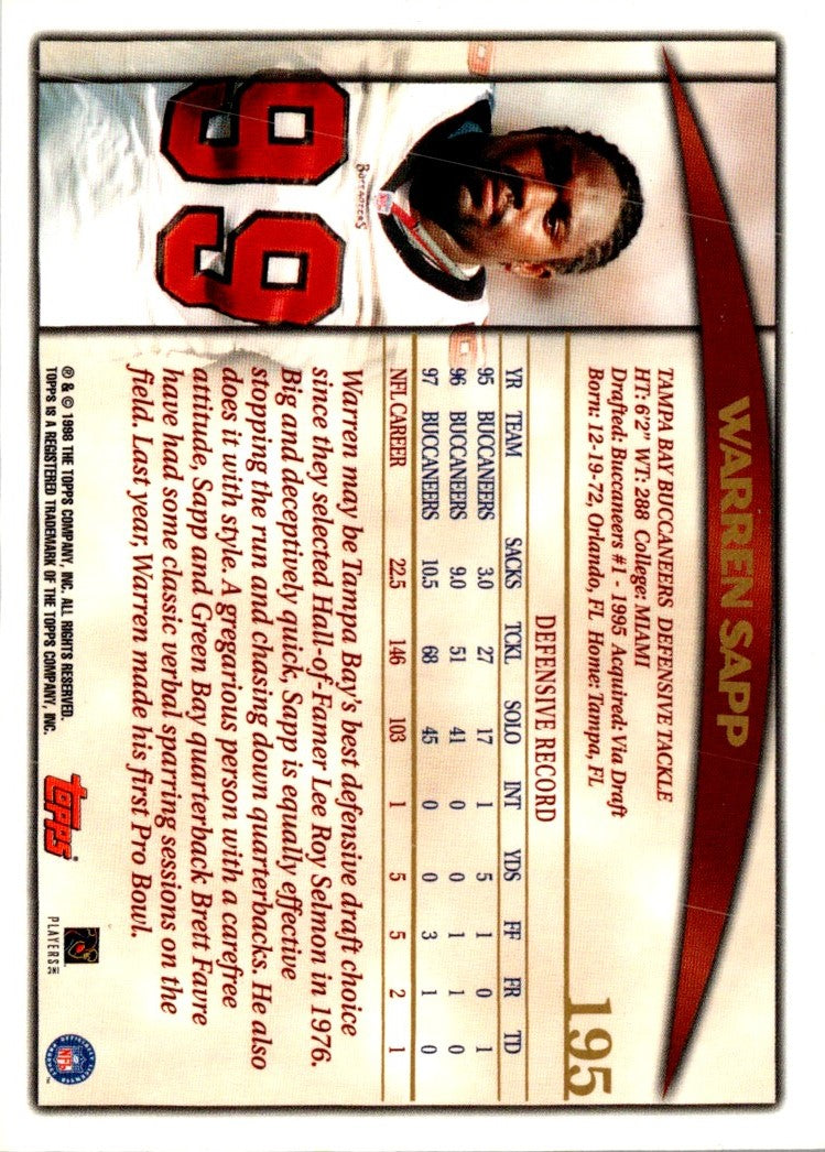 1998 Topps Warren Sapp