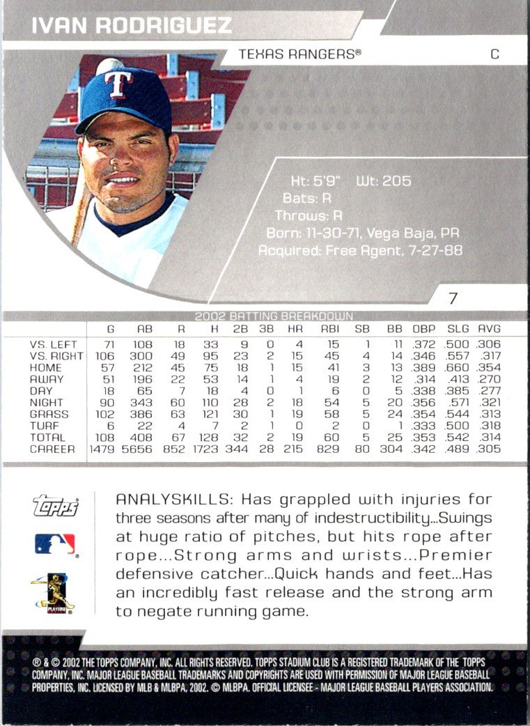 2003 Stadium Club Ivan Rodriguez
