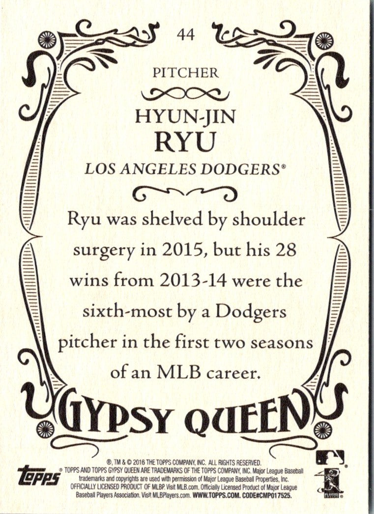 2016 Topps Gypsy Queen Hyun-Jin Ryu