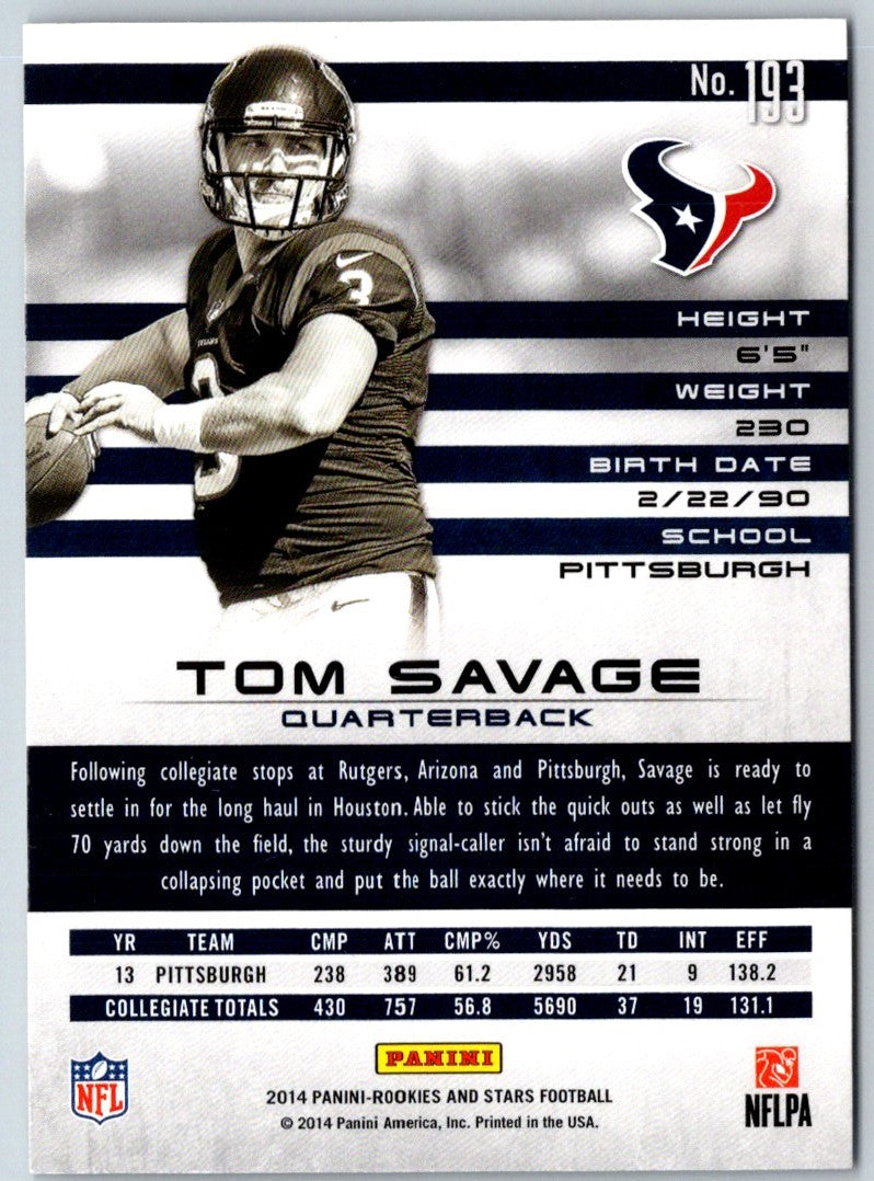 2014 Panini Rookies & Stars Longevity Tom Savage