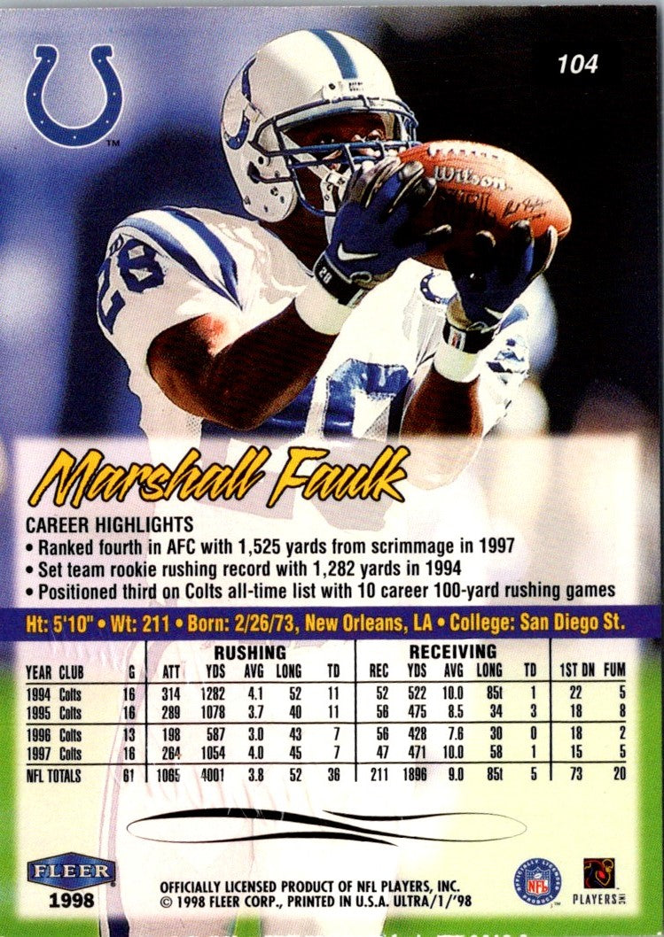 1998 Ultra Marshall Faulk