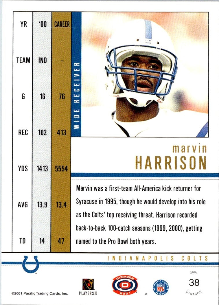 2001 Pacific Dynagon Retail Silver Marvin Harrison