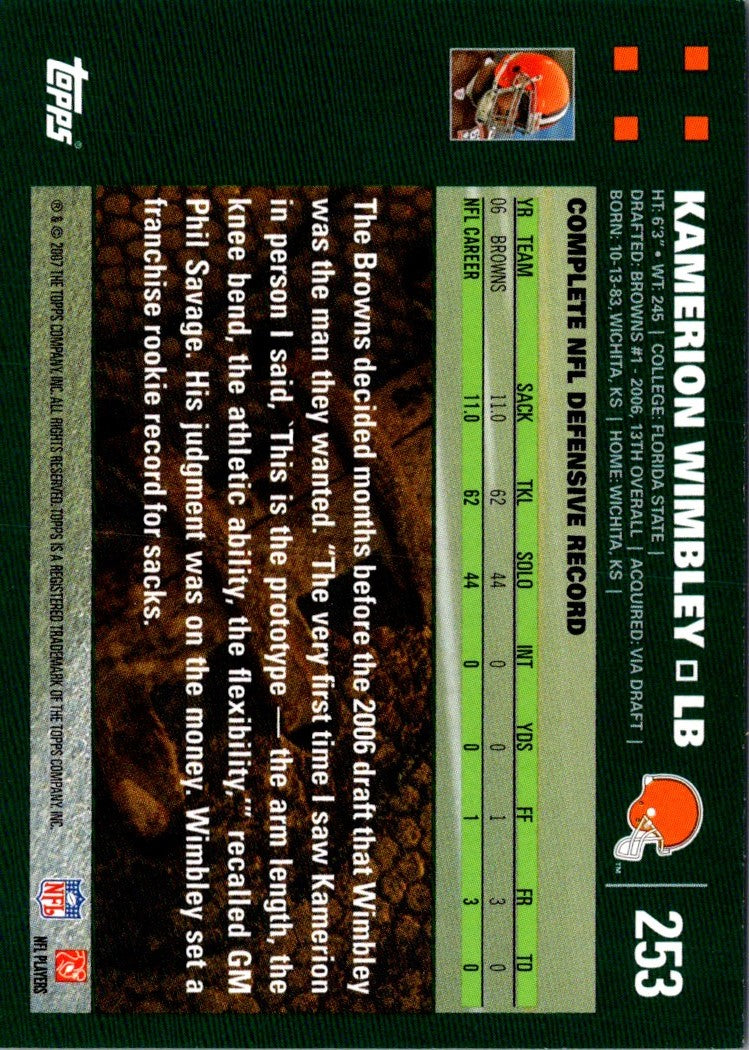 2007 Topps Kamerion Wimbley