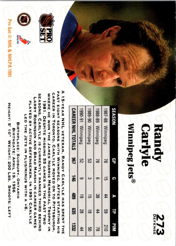 1991 Pro Set Randy Carlyle
