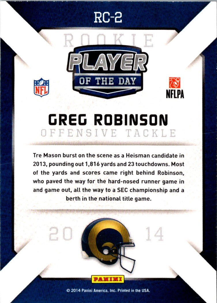 2014 Panini Player Of The Day Greg Robinson