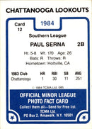 1984 TCMA Chattanooga Lookouts Paul Serna