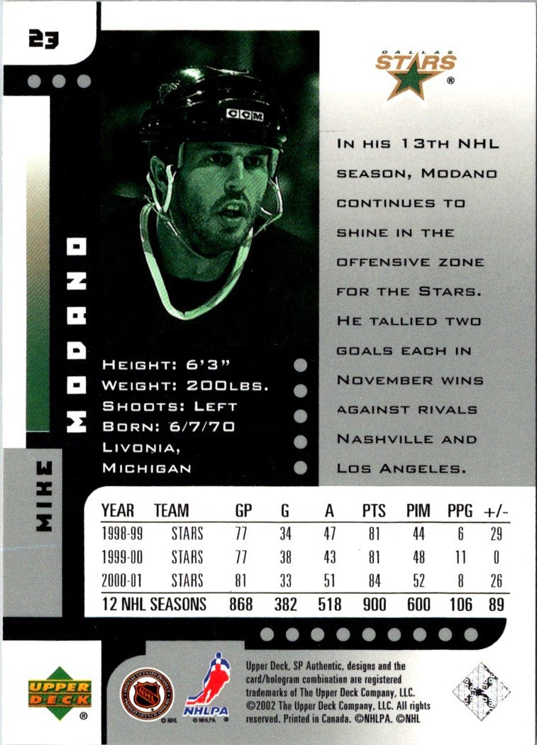 2001 SP Authentic Mike Modano