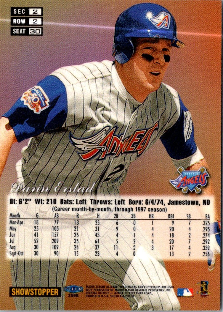 1998 Flair Showcase Row 3 2 Darin Erstad