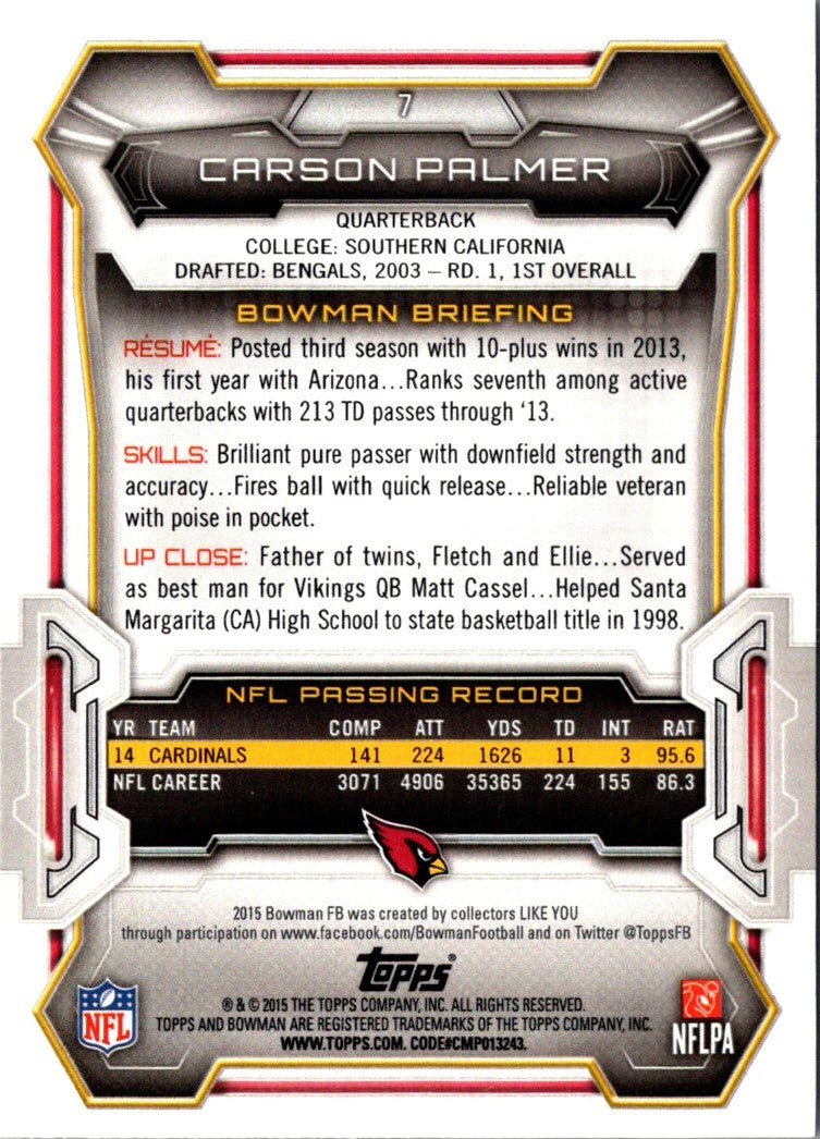 2015 Bowman Carson Palmer