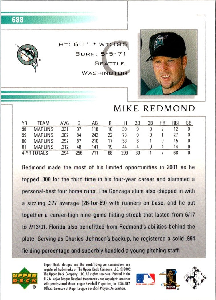 2002 Upper Deck Mike Redmond