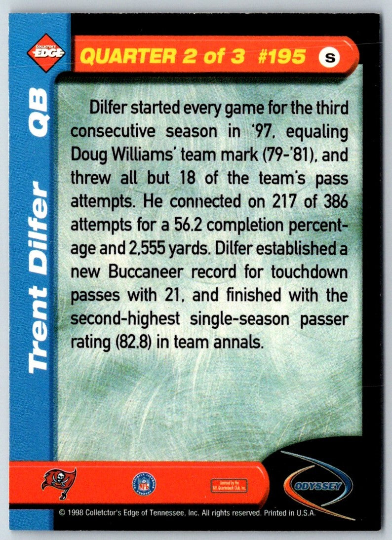 1998 Collector's Edge Odyssey Trent Dilfer