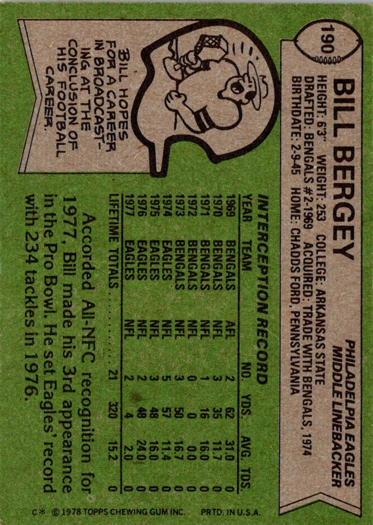 1978 Topps Bill Bergey