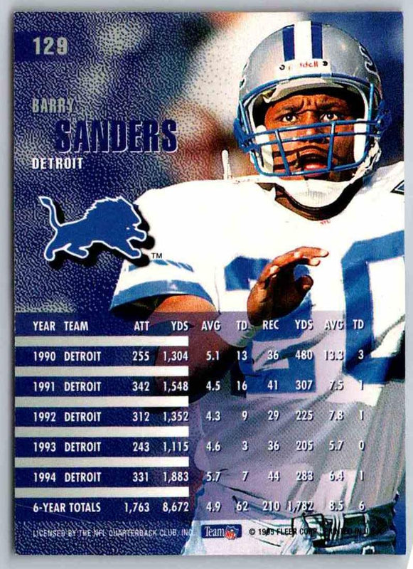 1995 Fleer Barry Sanders #129