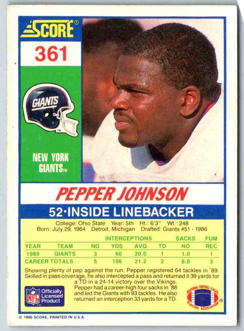 1990 Score Pepper Johnson