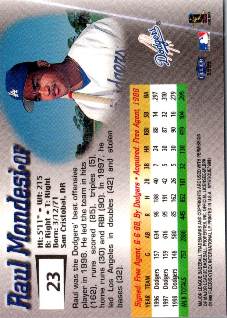 1999 Fleer Mystique Raul Mondesi