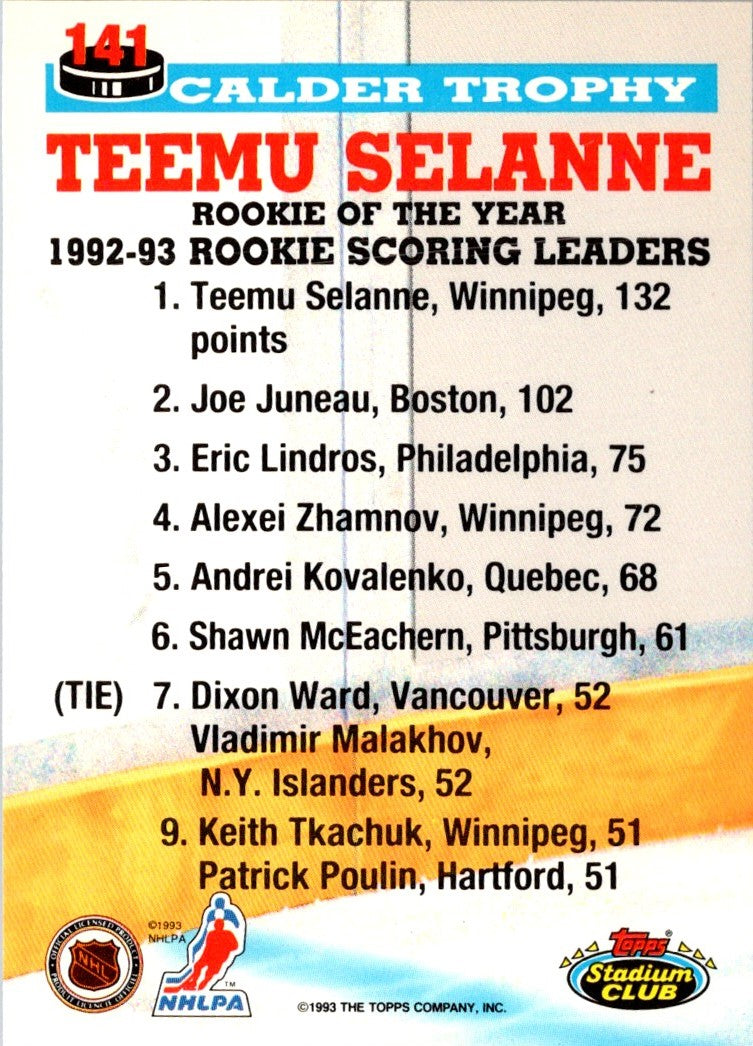 1993 Stadium Club Teemu Selanne