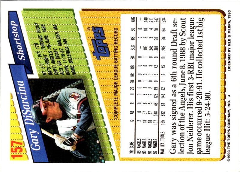 1993 Topps Gary DiSarcina