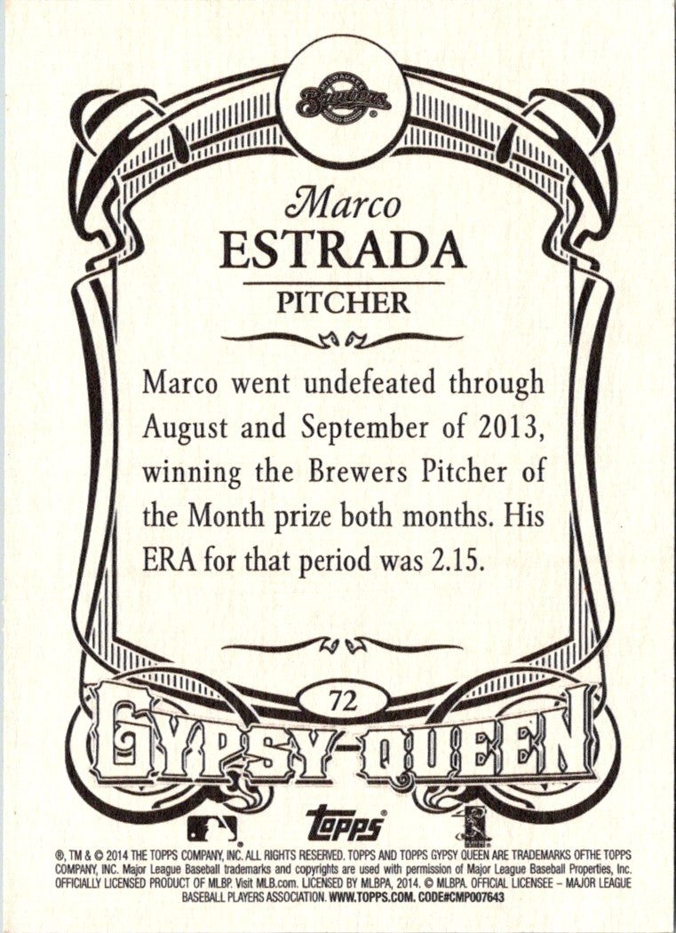 2014 Topps Gypsy Queen Marco Estrada