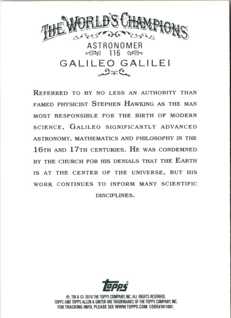 2010 Topps Allen & Ginter Galileo Galilei