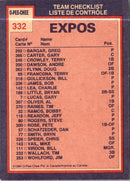 1984 O-Pee-Chee Expos Team Leaders - Al Oliver/Charlie Lea