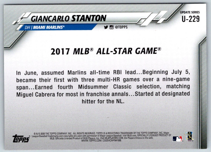 2020 Topps Update Giancarlo Stanton