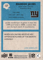 2009 Upper Deck Brandon Jacobs #127