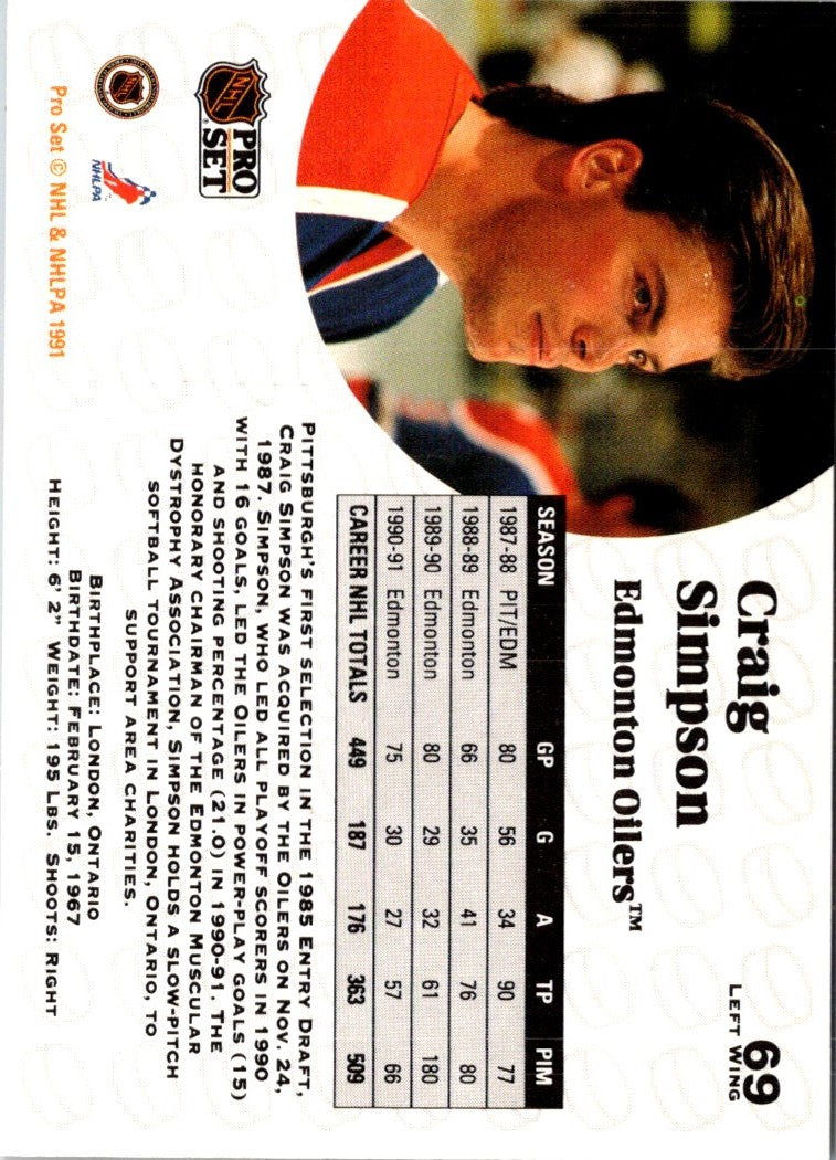 1991 Pro Set Craig Simpson