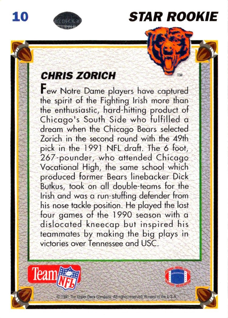 1991 Upper Deck Chris Zorich