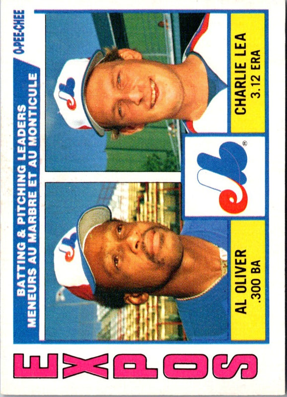 1984 O-Pee-Chee Expos Team Leaders - Al Oliver/Charlie Lea #332