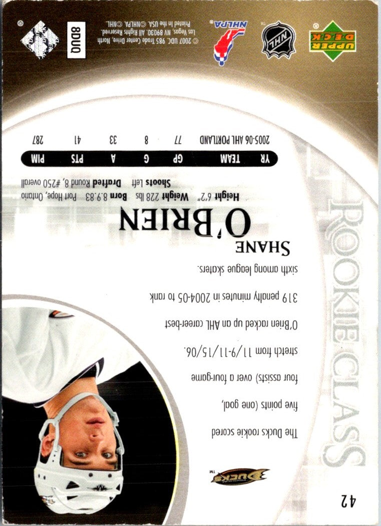 2006 Upper Deck Rookie Class Box Set Shane O'Brien