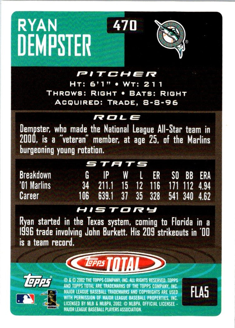 2002 Topps Total Ryan Dempster