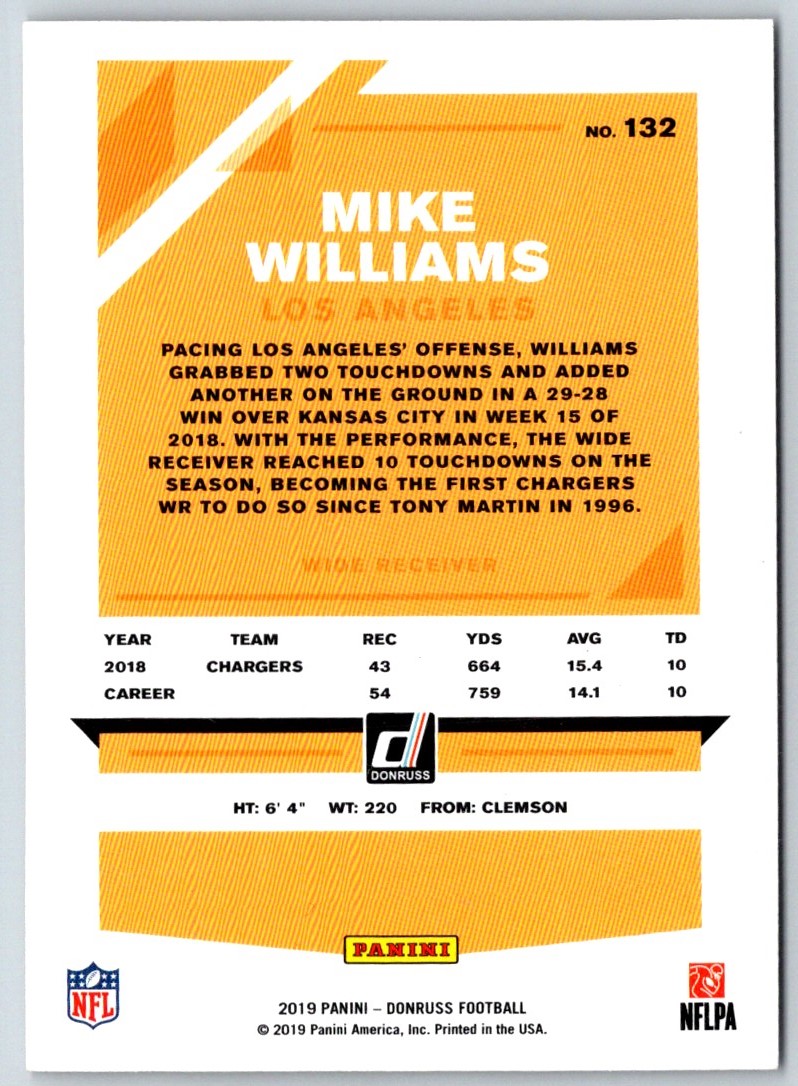 2019 Donruss Red Press Proof Mike Williams