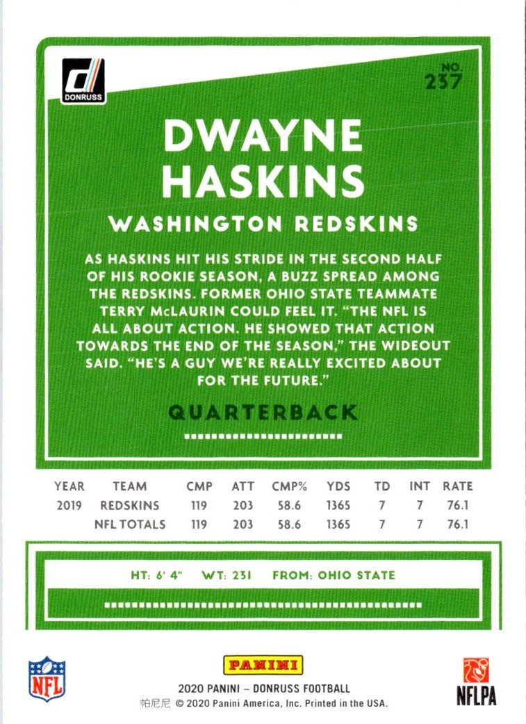 2020 Donruss Dwayne Haskins