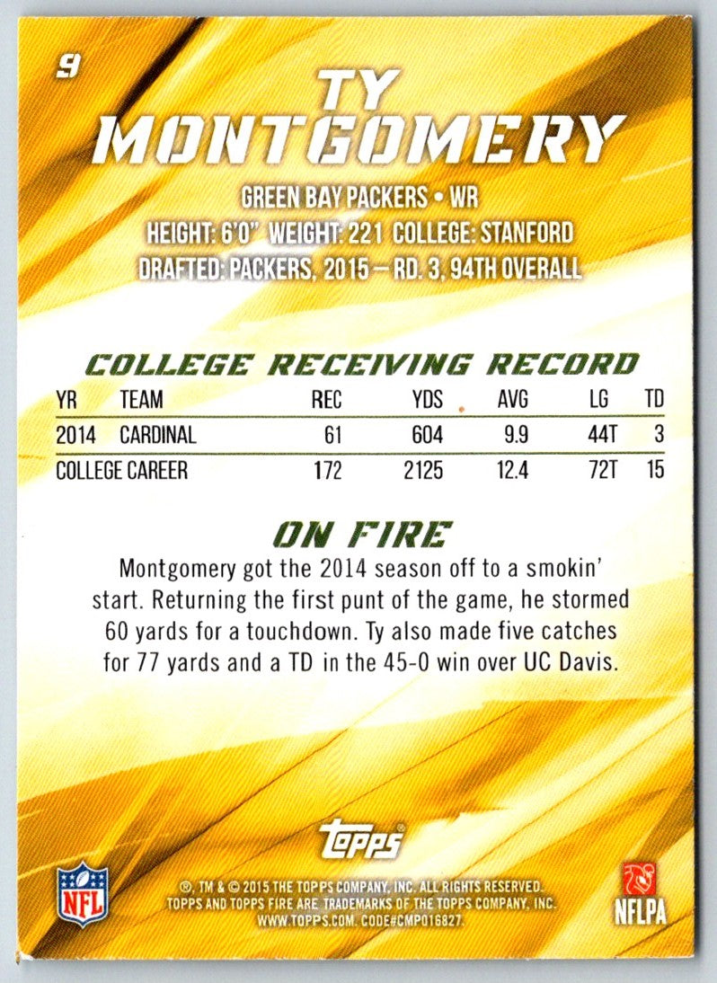 2015 Topps Fire Rookies Ty Montgomery