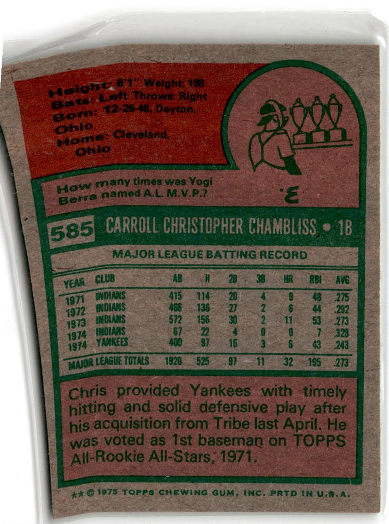 1975 Topps Chris Chambliss