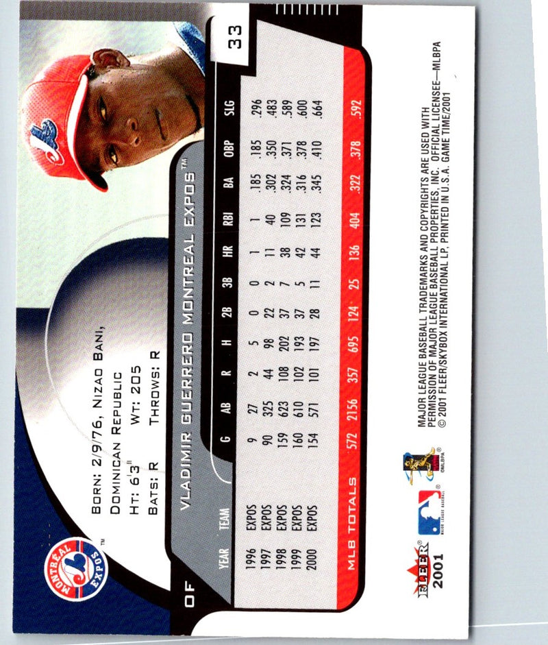 2001 Fleer Game Time Vladimir Guerrero