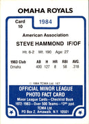 1984 TCMA Omaha Royals Steve Hammond