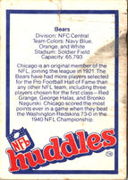 1983 NFL Properties Huddles Chicago Bears #NNO