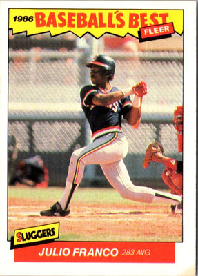 1986 Fleer Baseball's Best Sluggers vs. Pitchers Julio Franco #9
