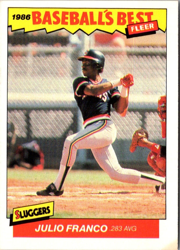 1986 Fleer Baseball's Best Sluggers vs. Pitchers Julio Franco #9