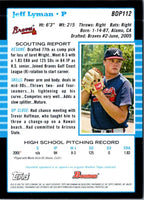2005 Bowman Chrome Draft Picks & Prospects Jeff Lyman #BDP112 Rookie
