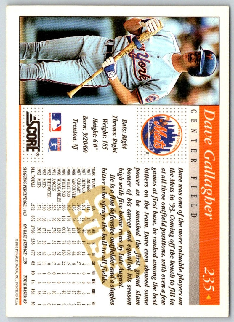 1993 Score Dave Gallagher