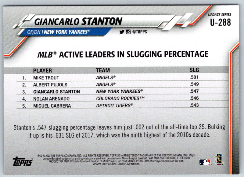 2020 Topps Update Giancarlo Stanton