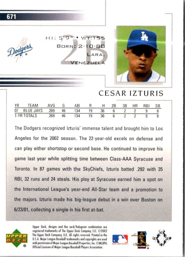 2002 Upper Deck Cesar Izturis