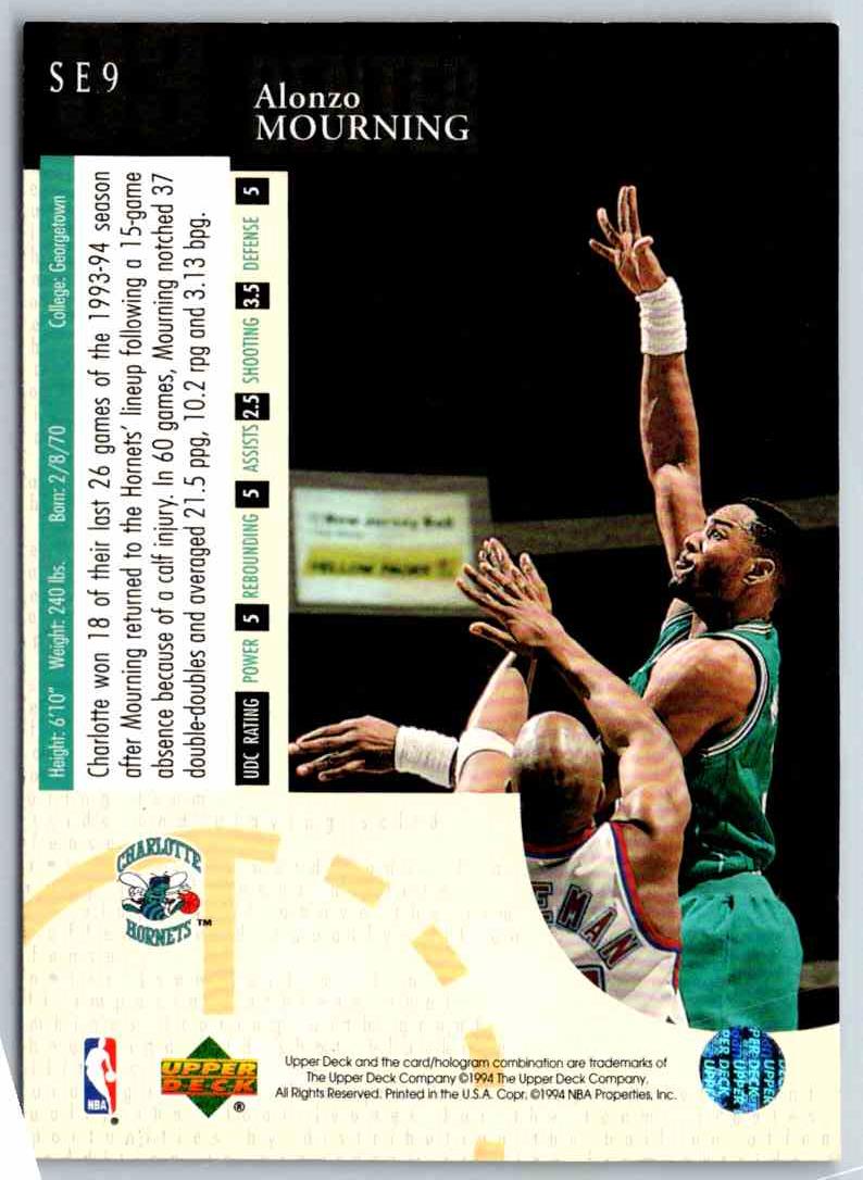 1995 Upper Deck Alonzo Mourning