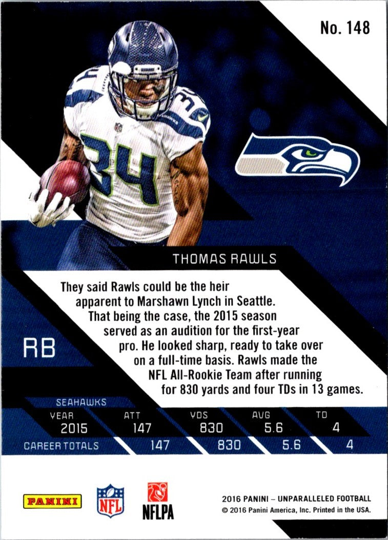 2016 Panini Unparalleled Thomas Rawls