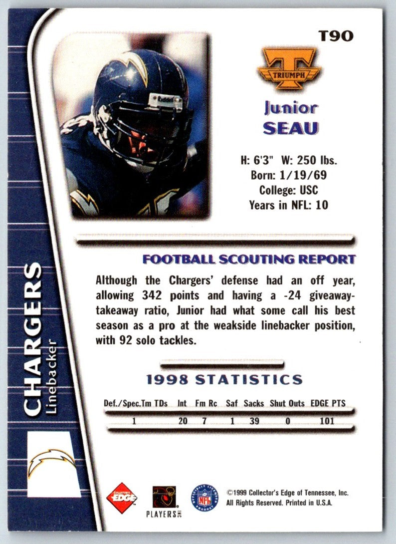 1999 Collector's Edge Triumph Junior Seau