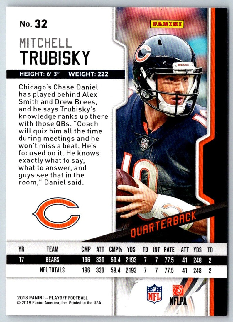 2018 Panini Playoff Mitchell Trubisky