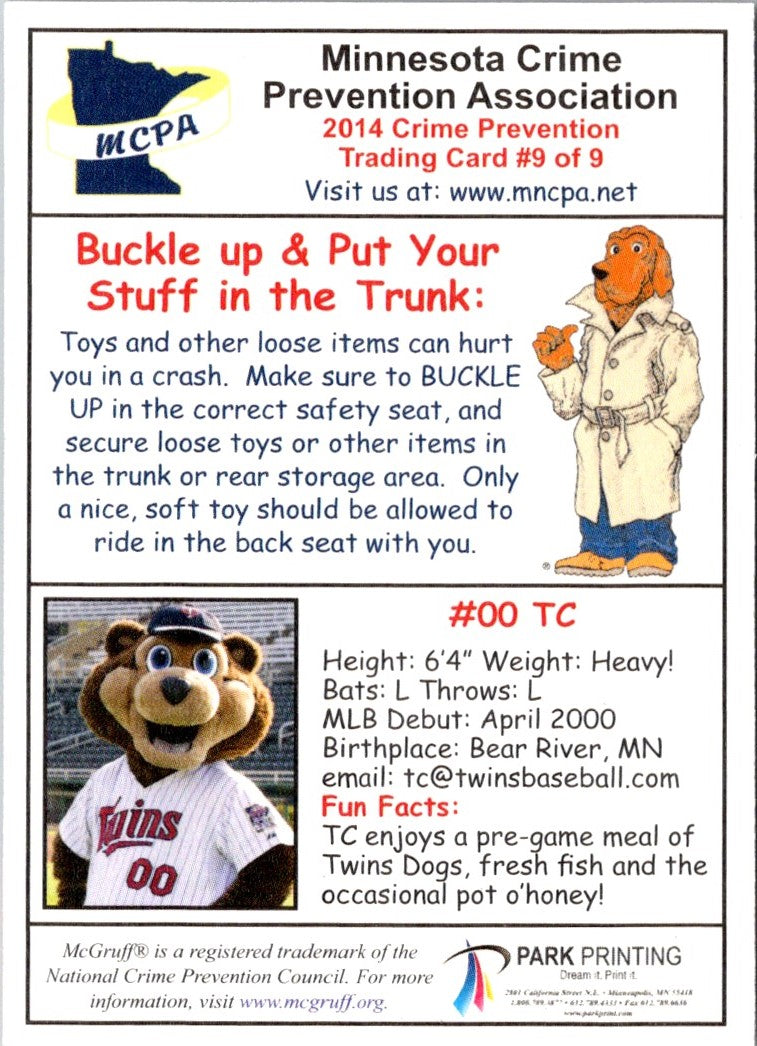 2014 Minnesota Twins Police TC Bear